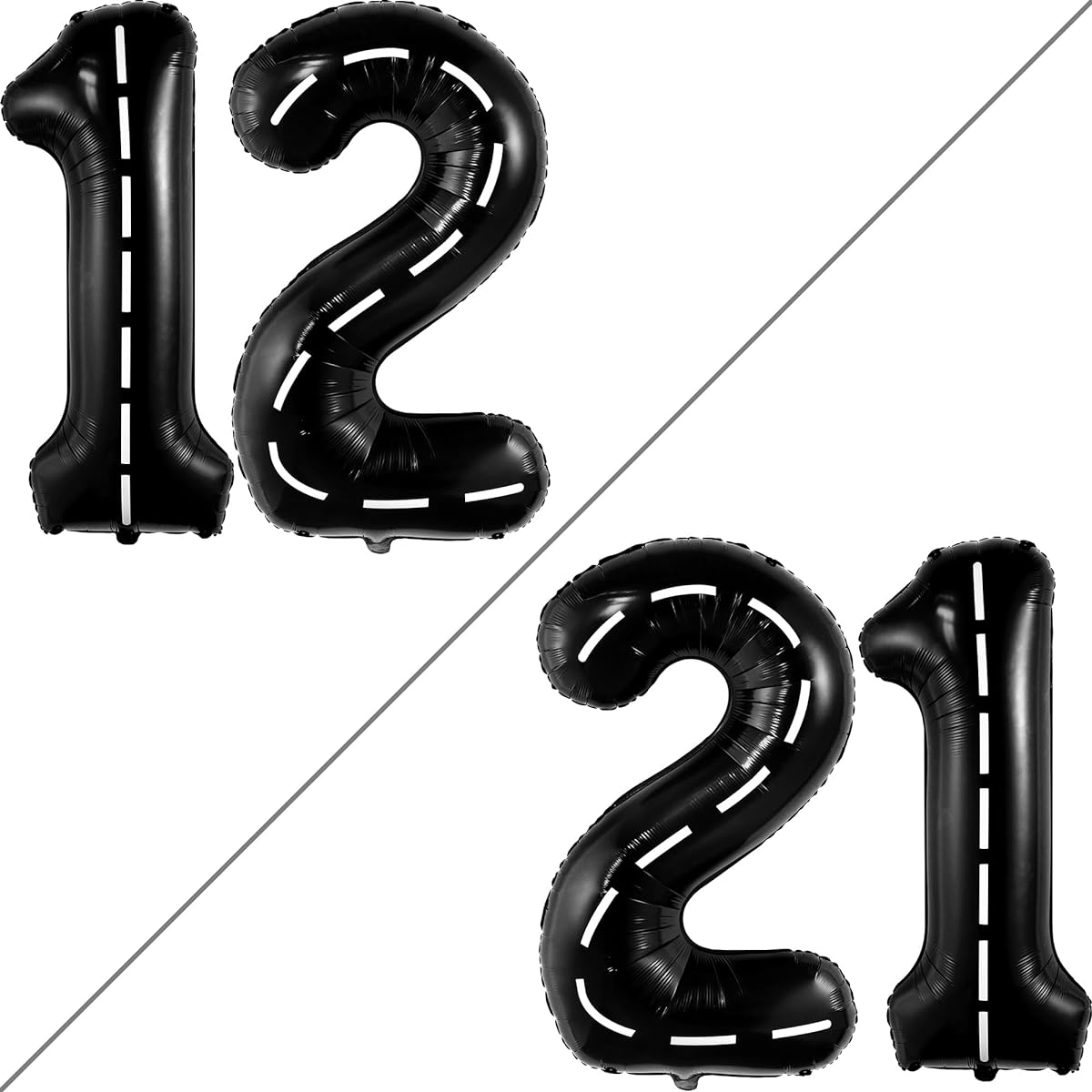 KatchOn Giant Race Car 12 Balloons Number 40 Inch Black 12th Birthday Balloons 12th Birthday Decorations 12 Year Old Balloons 12th Birthday Decorations 12 Year Old Balloons 12th Birthday Decorations