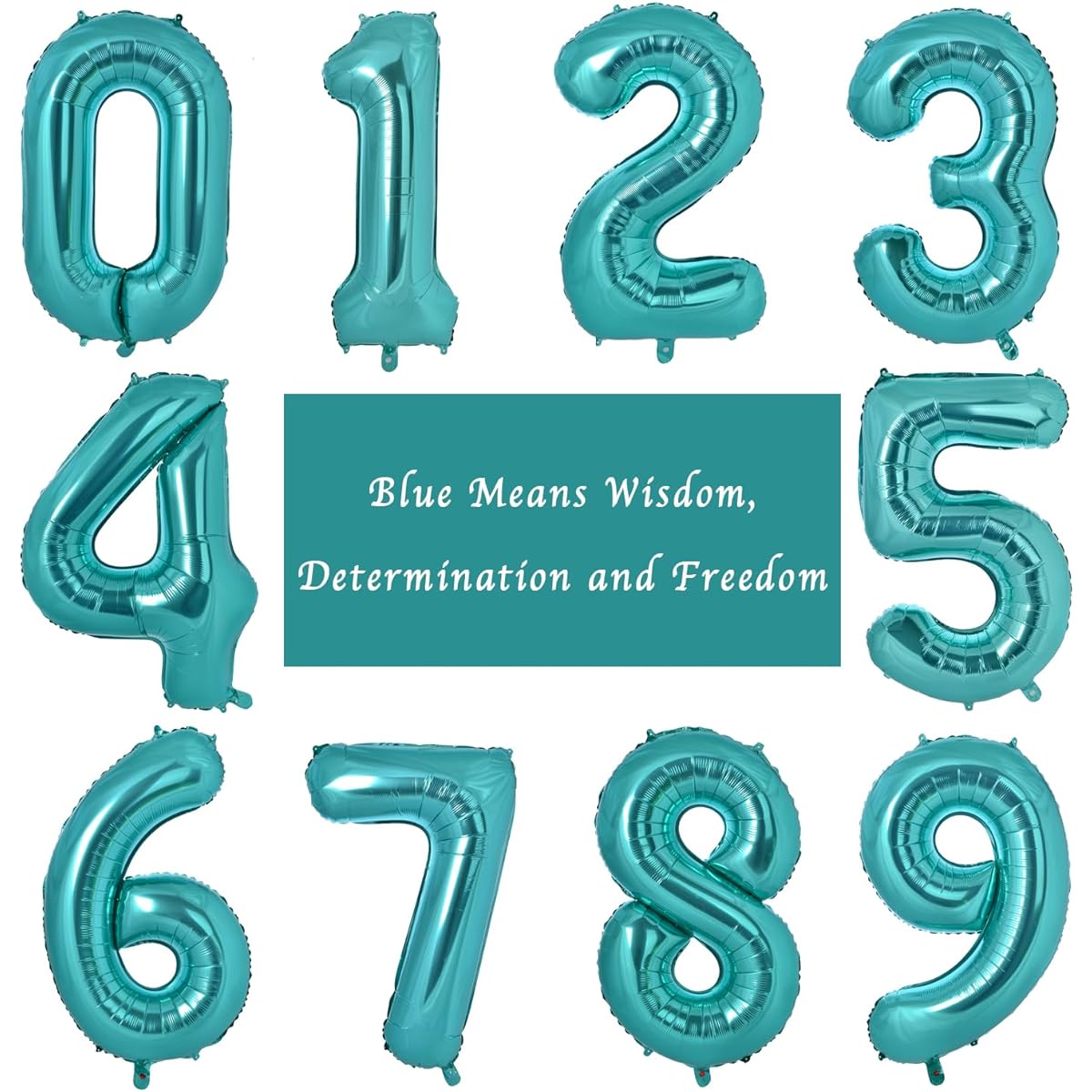 Vonokee Giant Number Balloons, 40 Inch Teal Blue 9 Jumbo Digital Foil Mylar Balloons for Birthday Party Wedding Anniversary Celebration Decorations
