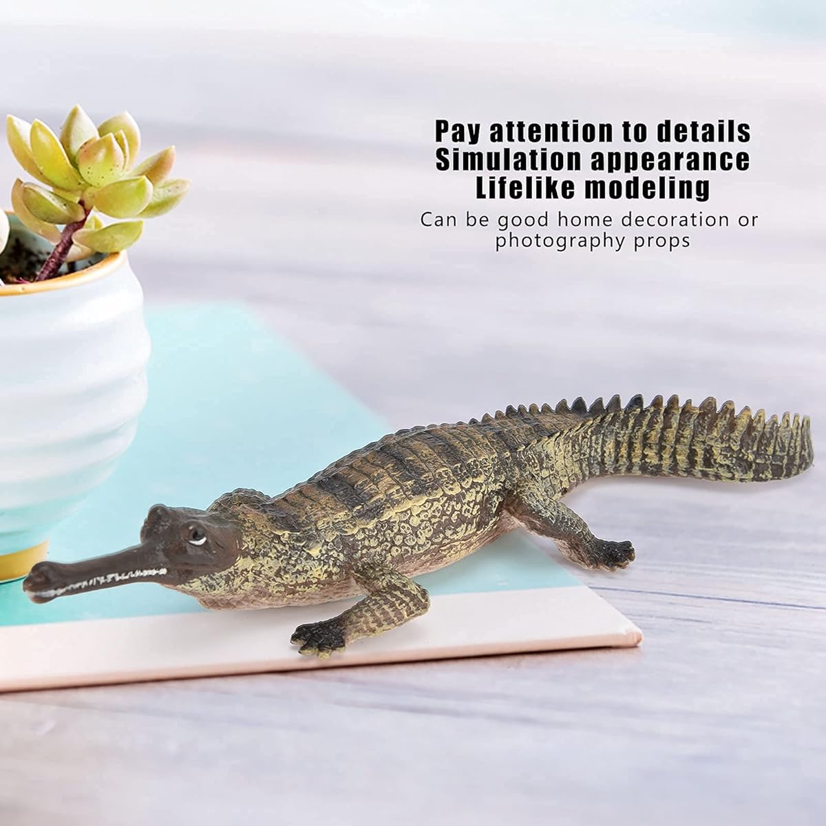 Agatige Animal Model Toys Imitation Crocodile Model Decorative Toys Cute Animal Toys