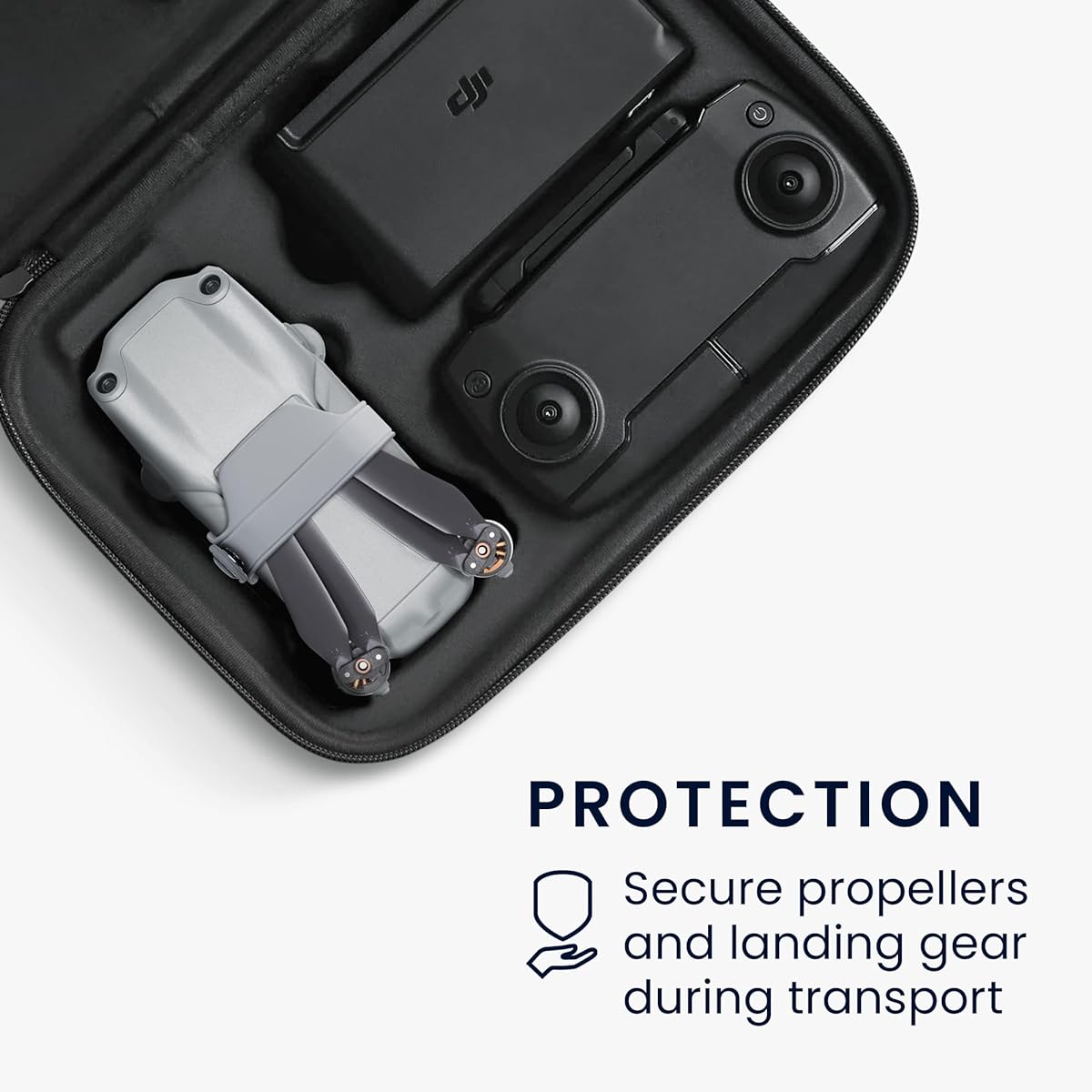 kwmobile Drone Strap Compatible with: DJI Mavic Air 2 / Air 2S - Propeller Fixed Band Silicone TPU - Light Gray