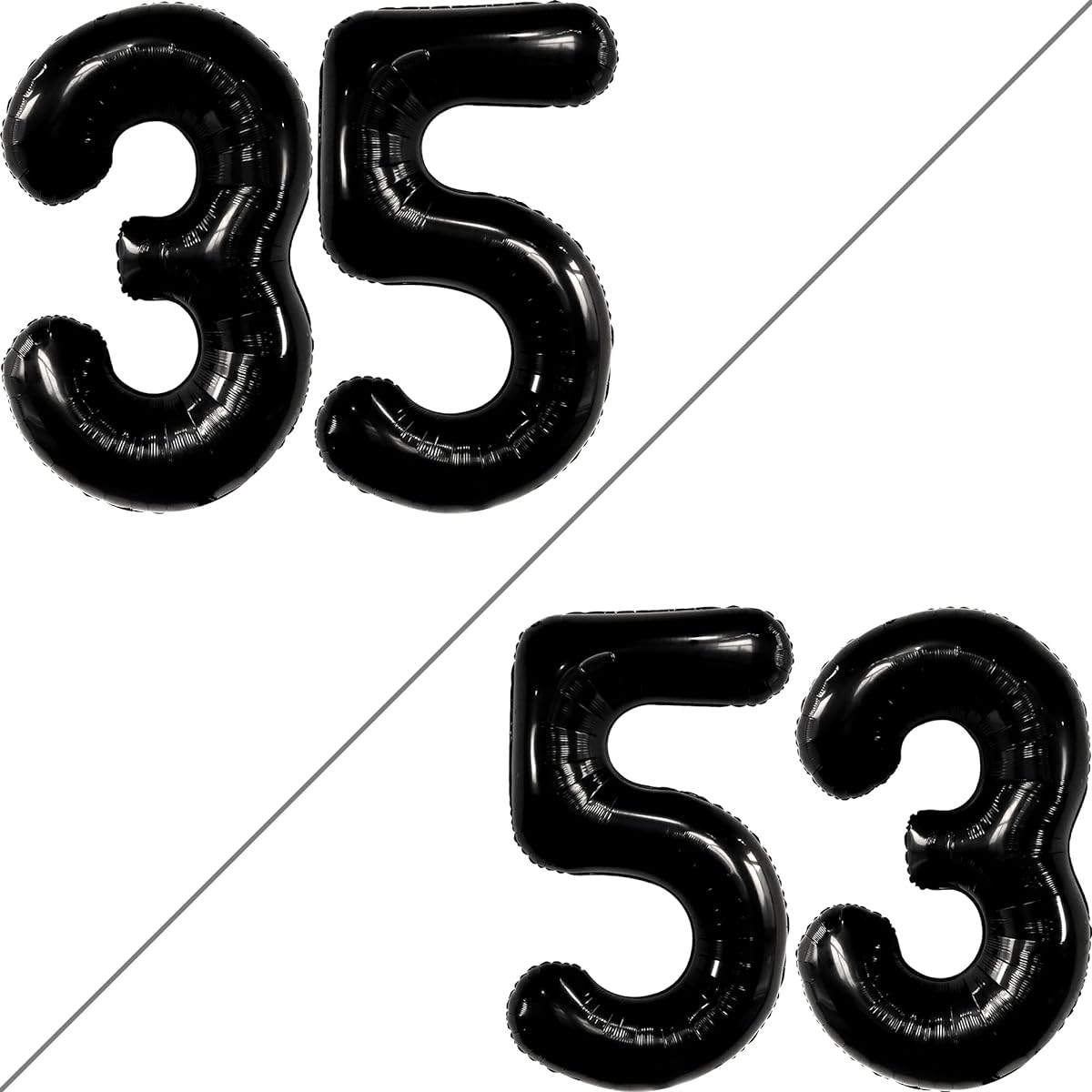 KatchOn Giant Black 35 Balloons Number - 40 Inch | 35th Birthday Decorations for Men | 35th Birthday Balloons for Women | 35th Birthday Decorations | 35 Black Balloons 35 Birthday Decorations for Men