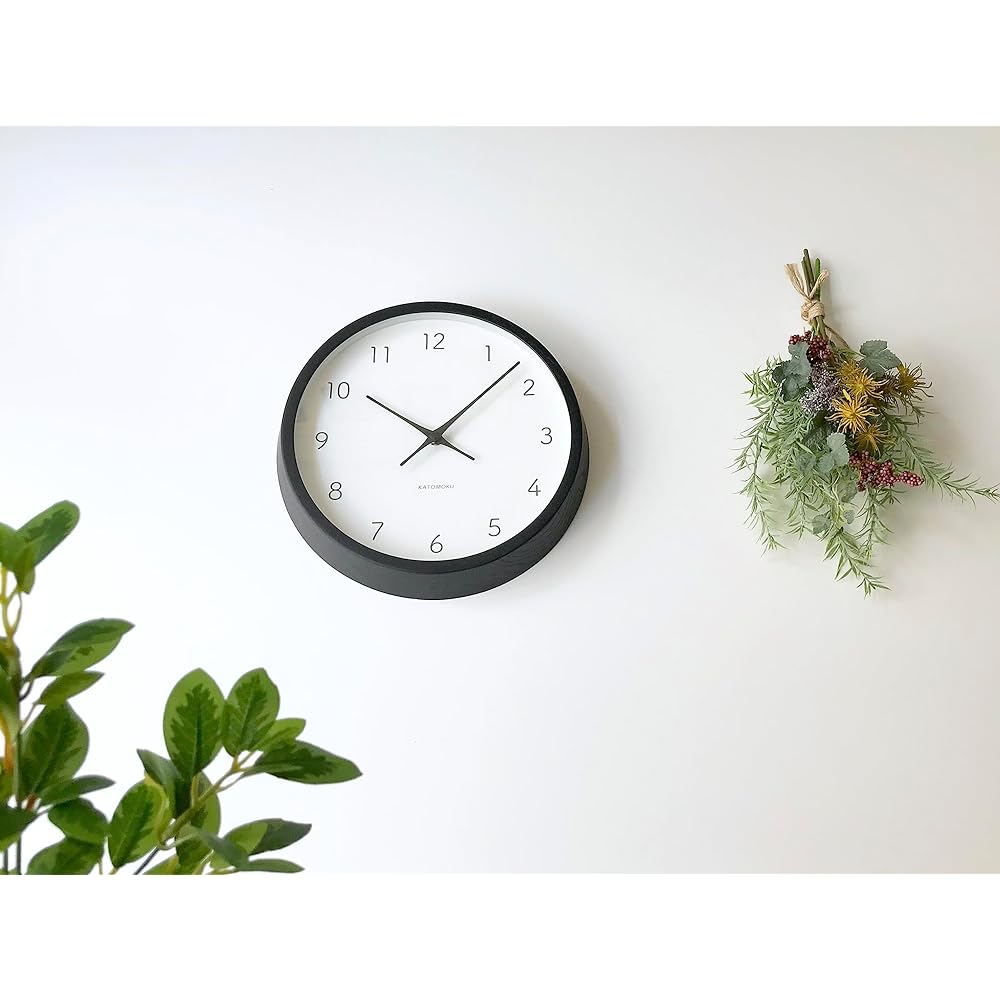 KATOMOKU Muku Clock 7 Radio Clock Continuous Second Hand Movement km-60BK Black φ306mm (SKP Radio Clock)