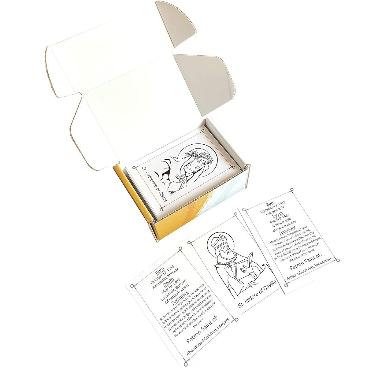 Agape Flashcards - Saint Study Flashcards: 100 of the Most Interesting and Inspirational Patron Saints | Pack of 100 Learning Flashcards | Perfect for Learning the History and Lives of Saints | Made in the USA
