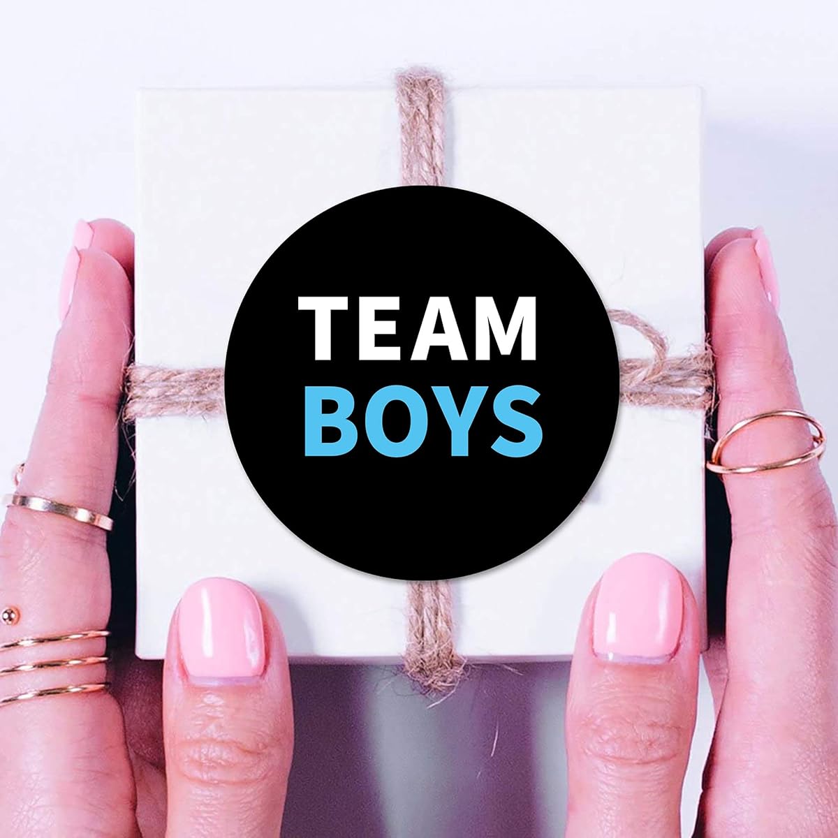 Chalkboard Twin Gender Reveal Stickers - 60pcs 2" Team Boy Team Girl Team Twins Baby Shower Party Label Stickers
