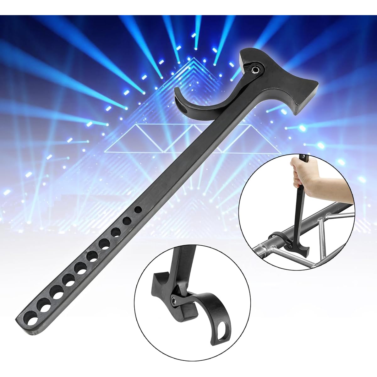 Topteng Hammer of Truss Stage Aluminum Black Stage Spigot Lighting Truss Hammer Truss Pin Remover Global F34 Tru Global Truss Removal and Installation Tool
