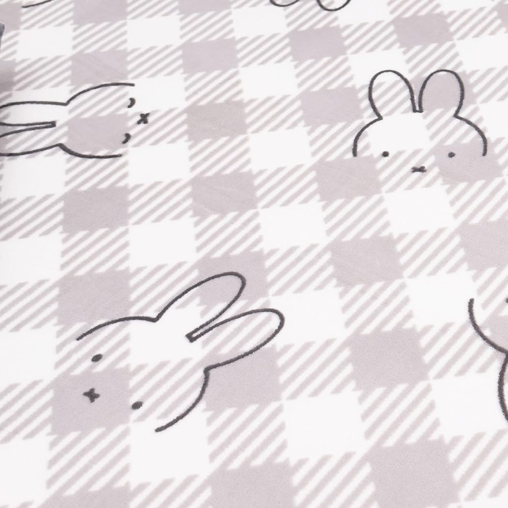 Senko Miffy Checkline Rug Mat Approx. 130 x 180cm Gray Character Compatible with floor heating Cute Fluffy Soft Warm Washable 28152