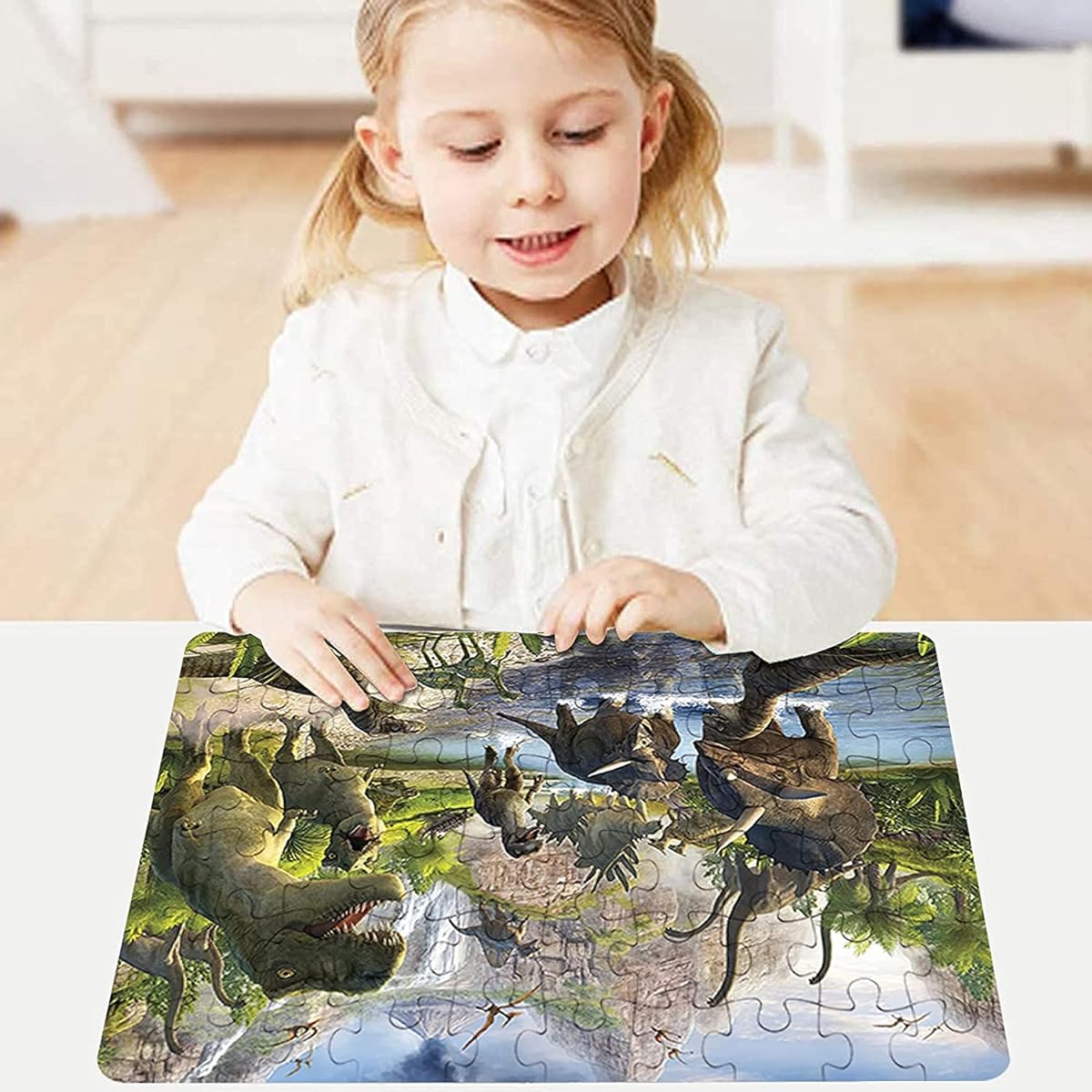 SiTimmGer Dinosaur Jigsaw Puzzle for Kids Dinosaur Jigsaw Puzzle Learning Educational Toy Game Toddler Boys Girls Puzzle Set Birthday Gift for Kids