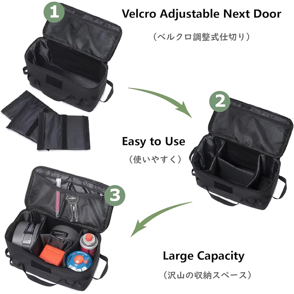 JEELAD Camping Storage Box 10L Large Capacity Versatile Multi-Storage Case Camping Gear Storage Bag Tool Storage Accessory Case Oxford Cloth Outdoor BBQ Picnic