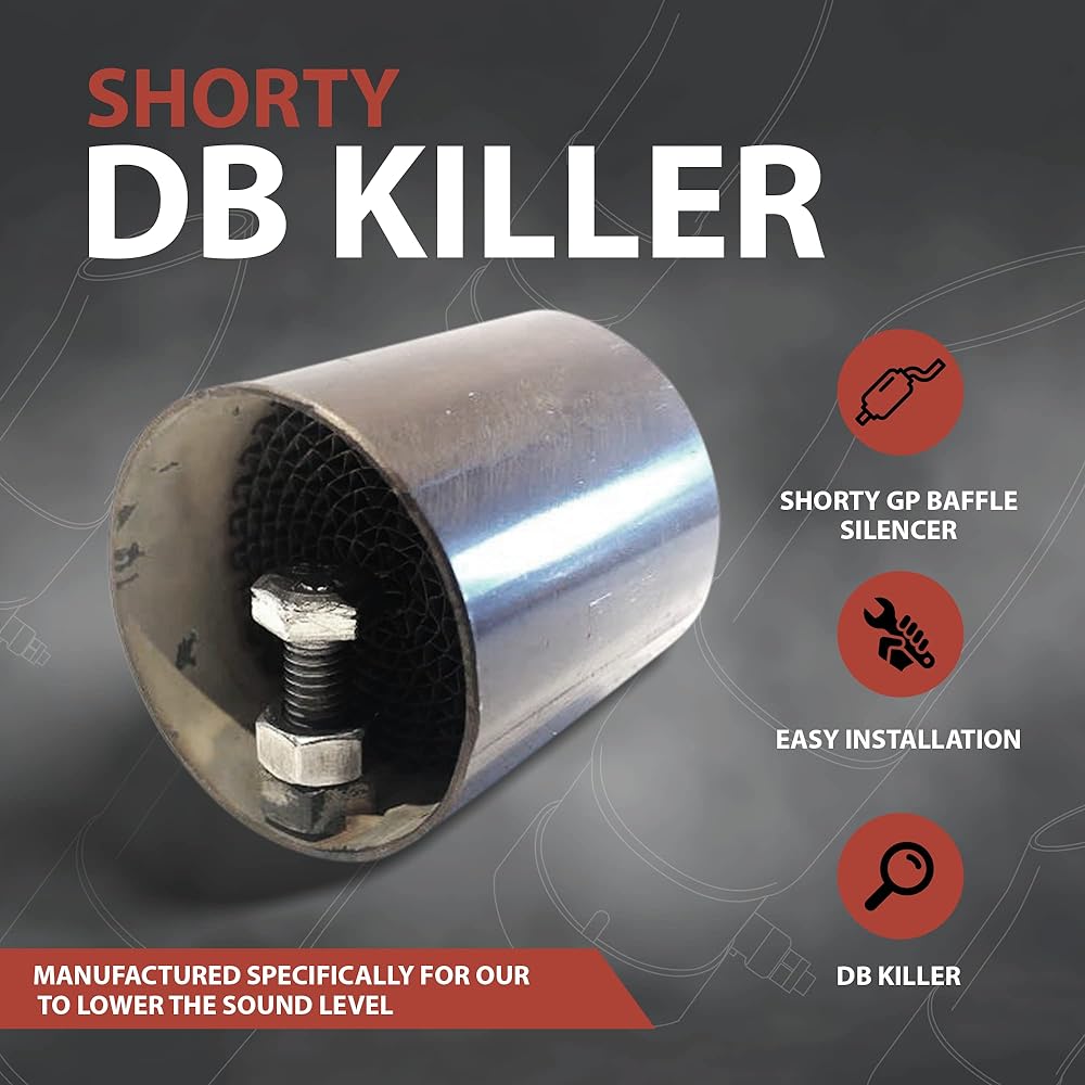 Radiant Cycles Shorty GP Exhaust Motorcycle Slip-On Short Muffler Pipe 2018-2020 Harley-Davidson Dual 1.5" Black with Removable Baffle DB Killer Silencer