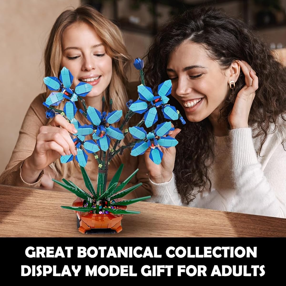 HOGOKIDS Orchid Flower Building Kit - 1097 Pieces Flower Botanical Bonsai Collection Building Blocks Toy for Home Office | Artificial Plants Bonsai Decoration Set for Adults Kids Ages 6+