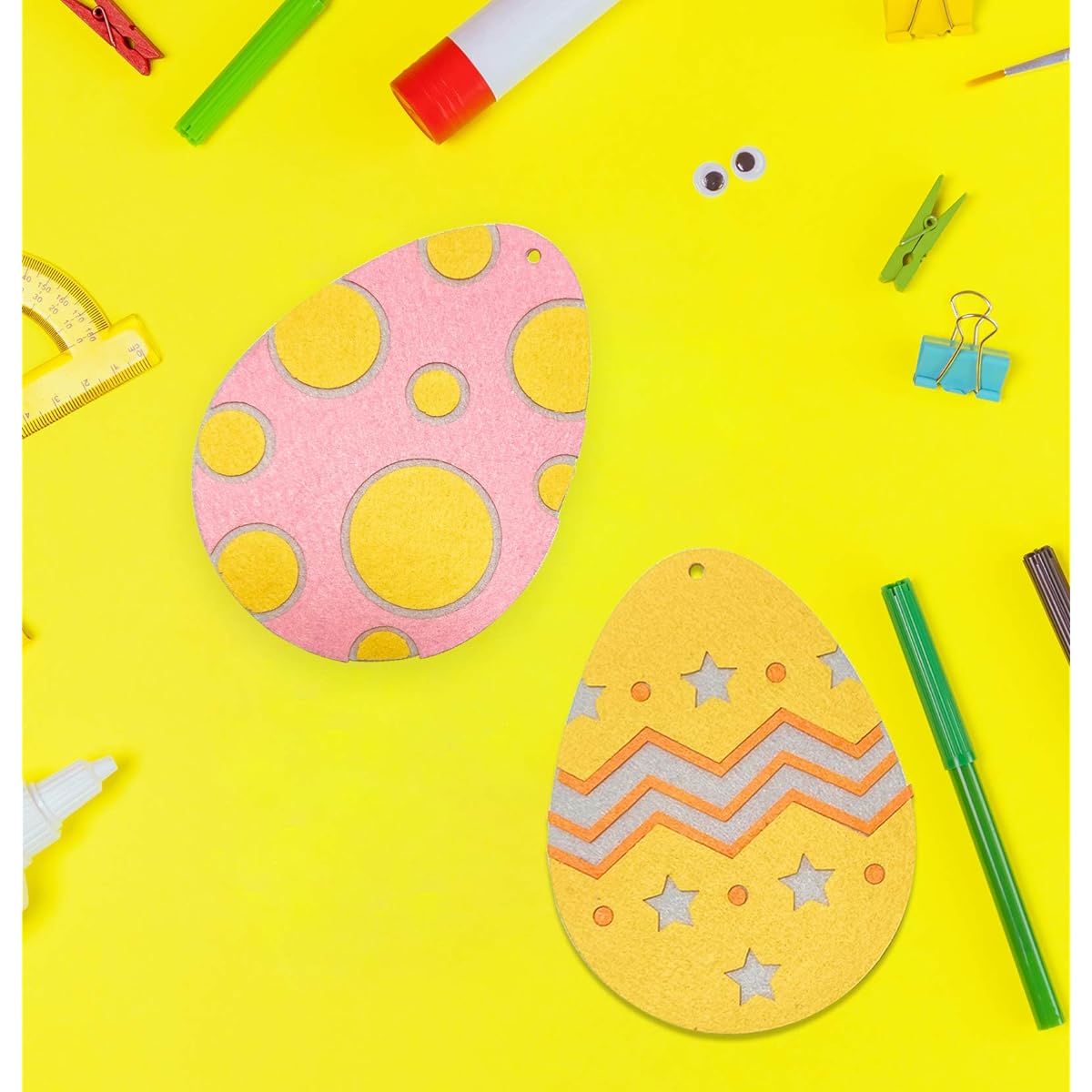 COTXDAG Easter Egg Craft Kit for Kids Bunny Rabbit School Class Activity Party Favors 12pcs