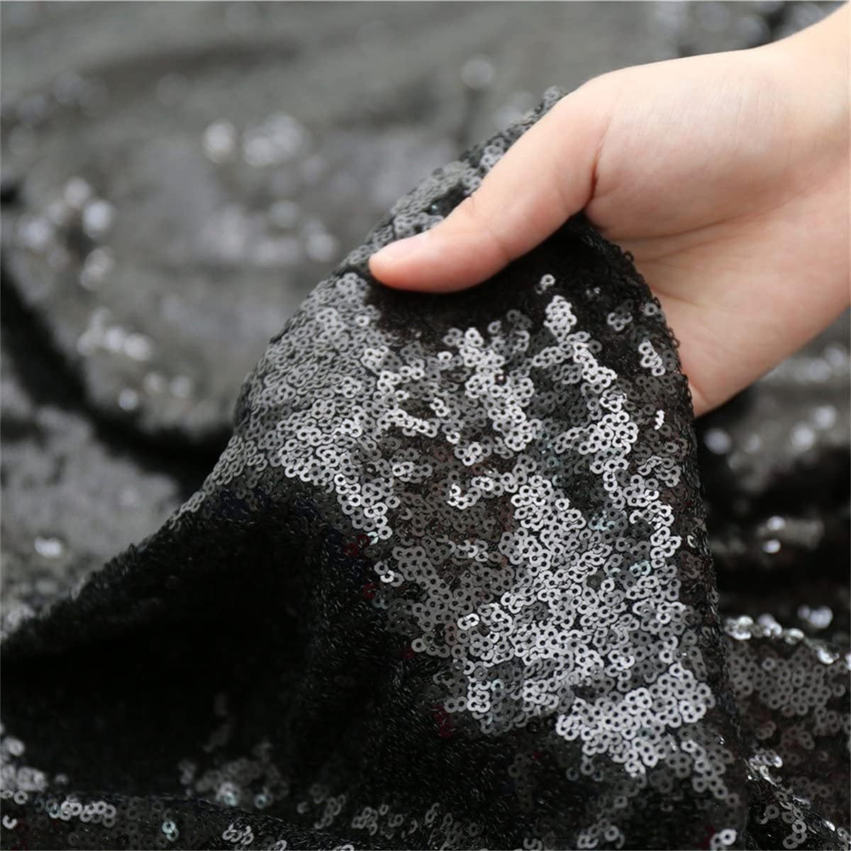 Black Sequin Backdrop Curtains 4 Pieces 3ft x 8ft Sequin Backdrop Panels Sequence Wedding Party Backdrop Drapes