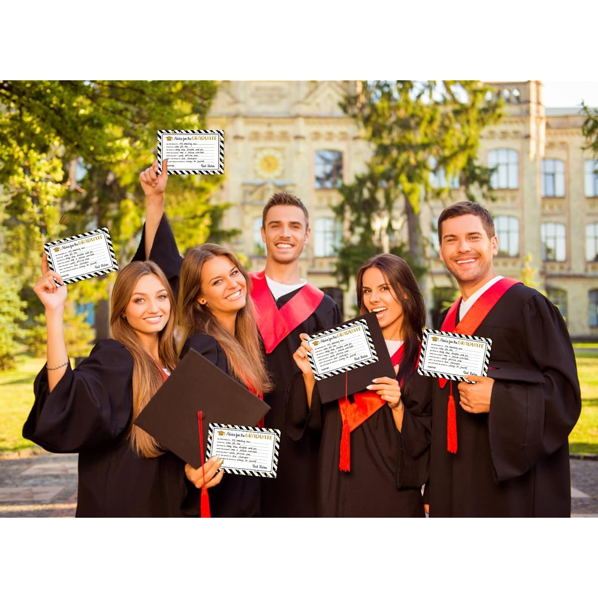 PETCEE Graduation Advice Cards 50pcs Class of 2023 Graduation Wish Cards for Graduation High School College Graduation Party Giveaways Game Activities Supplies