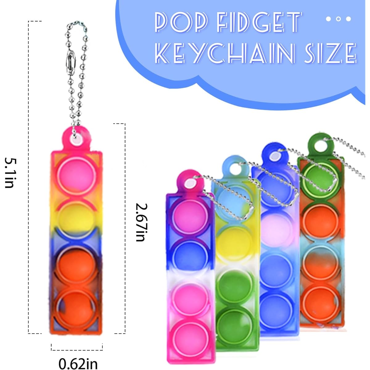 75pcs Mini Pop Fidget Keychain Toys, Easter Basket Stuffers, Mini Pop Bulk Party Favors for Kids, 3-5 4-8 Push Pop Bubble Sensory Toys Party Bag Fillers, Pop Anxiety Relief Toys for Kids Adults