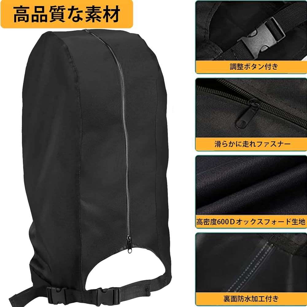 Iptienda Caddy Bag Hood Cover Caddy Bag Cover Golf Travel Cover Golf Bag Cover Compatible with 8.5-9.5 Type Golf Waterproof Cover Club Protective Cover Folding Compact Storage - Black