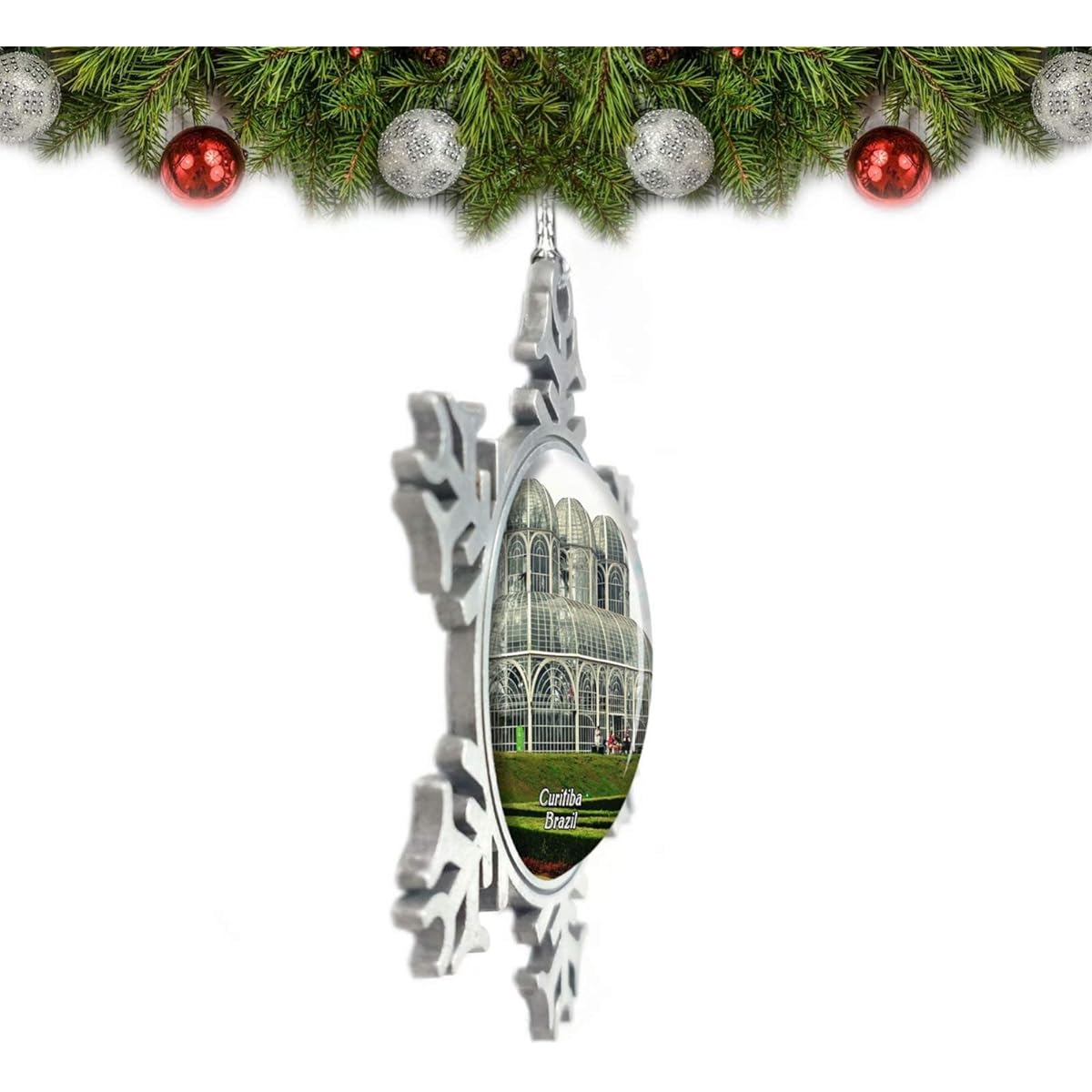 Umsufa Brazil Curitiba Botanical Garden Christmas Ornament Tree Decoration Crystal Metal Souvenir Gift