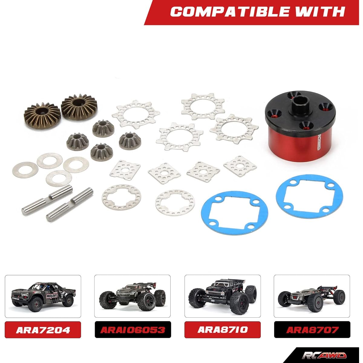 RCAWD Alloy Diff Case (29mm) Metal Gear Set Arrma Kraton 6S Outcast 6S Talion Mojave EXB Upgrade Parts