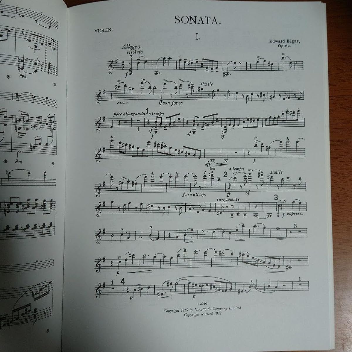 Elgar Violin Sonata Sheet Music