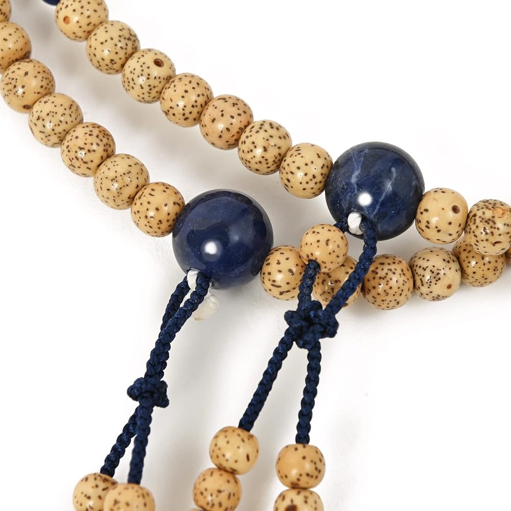 shingon.shop Prayer beads Shingon sect ≪Star Moon Bodhi Tree≫ Shakuni Riku Brahma in paulownia box (sodalite + dark blue Brahma)