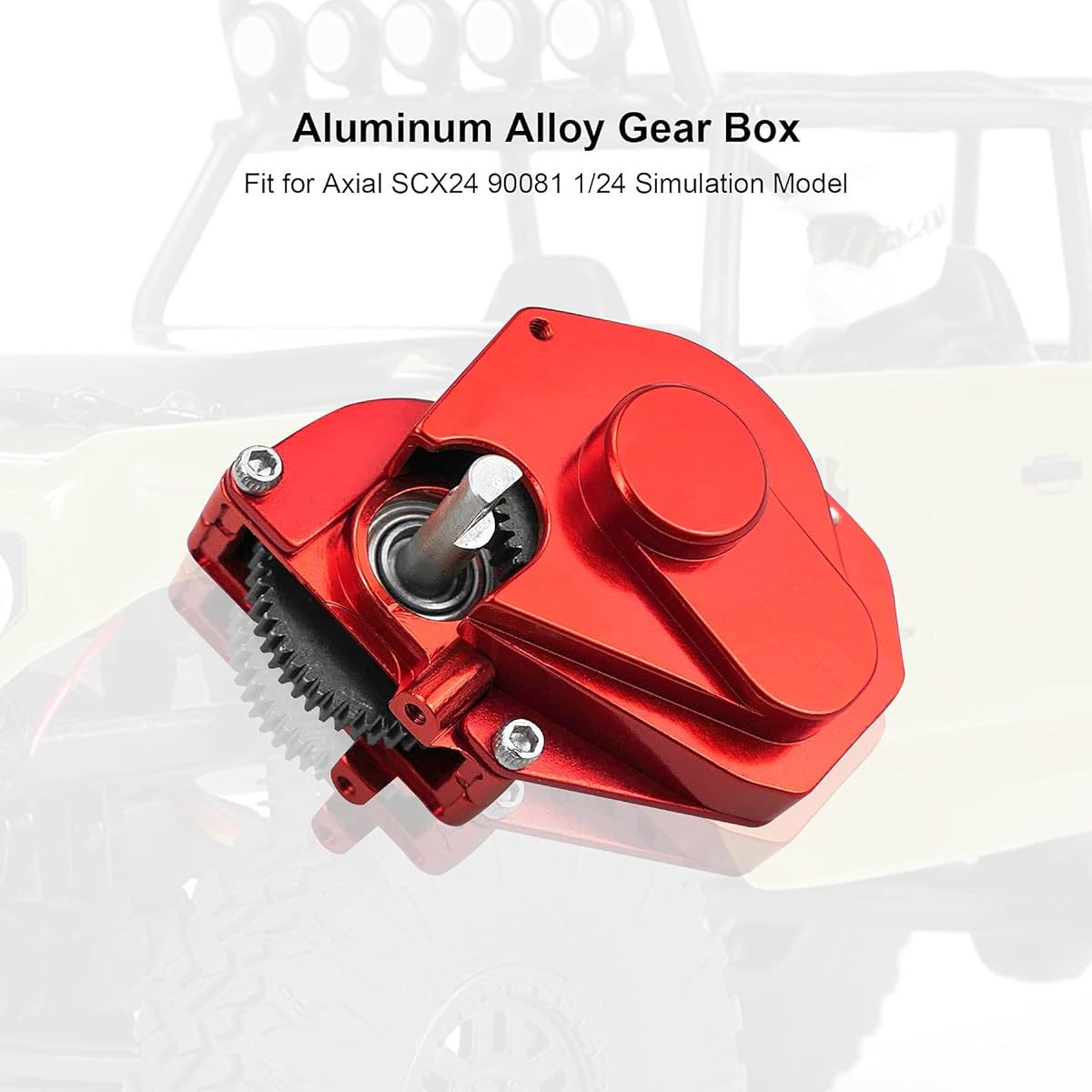 Transmission Gear Box Gearfit for 1/24 Axial SCX24 RC Crawler Aluminum Alloy Red