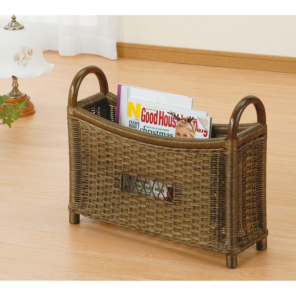 Imaeda Shouten Imaeda Shoten Rattan Magazine Rack with Handle R-266B
