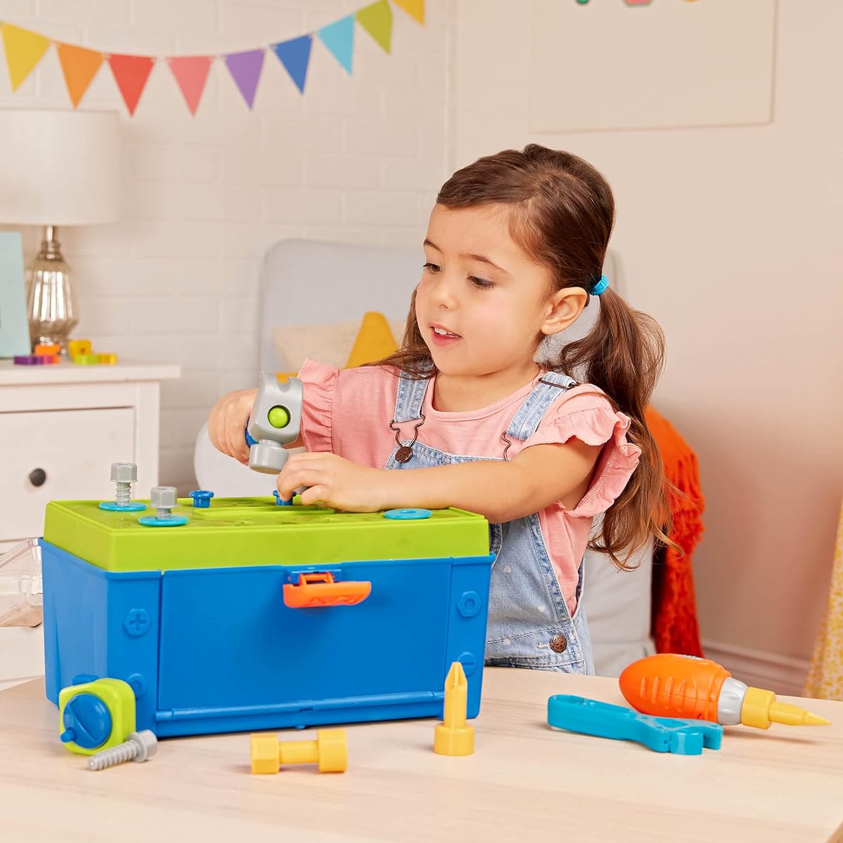 Battat - Battat Busy Builder Toolbox - Heavy Duty Tool Set for Kids - Pretend Play Building Tool Kit for Ages 3+ (20 Pieces)