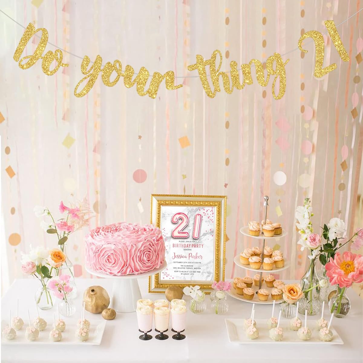 21st Birthday Banner Do Your Thing 21 Banner Gold Her Him 21st Birthday Decorations Party Supplies