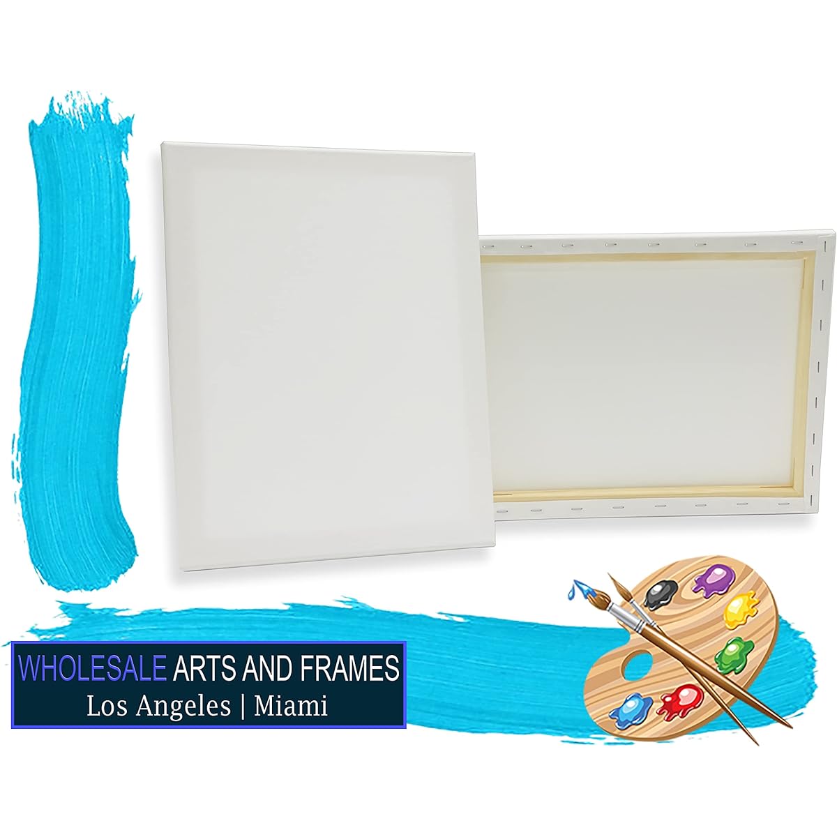 WholesaleArtsFrames-com Stretched Canvas 20x40 20 Pack 10oz Triple Prime Professional Artist White Canvas 100% Cotton Art Supplies for Crafts Oil Gesso Prime Acrylic Pouring Art