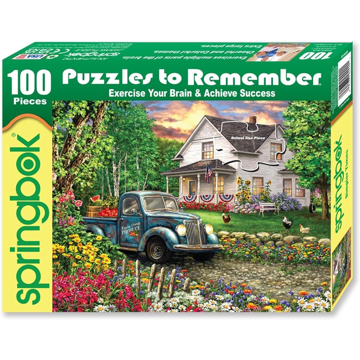 Springbok Puzzle to Remember - Alzheimer's & Dementia Activities - Simpler Times 100 Piece Jigsaw Puzzle - Made in the USA