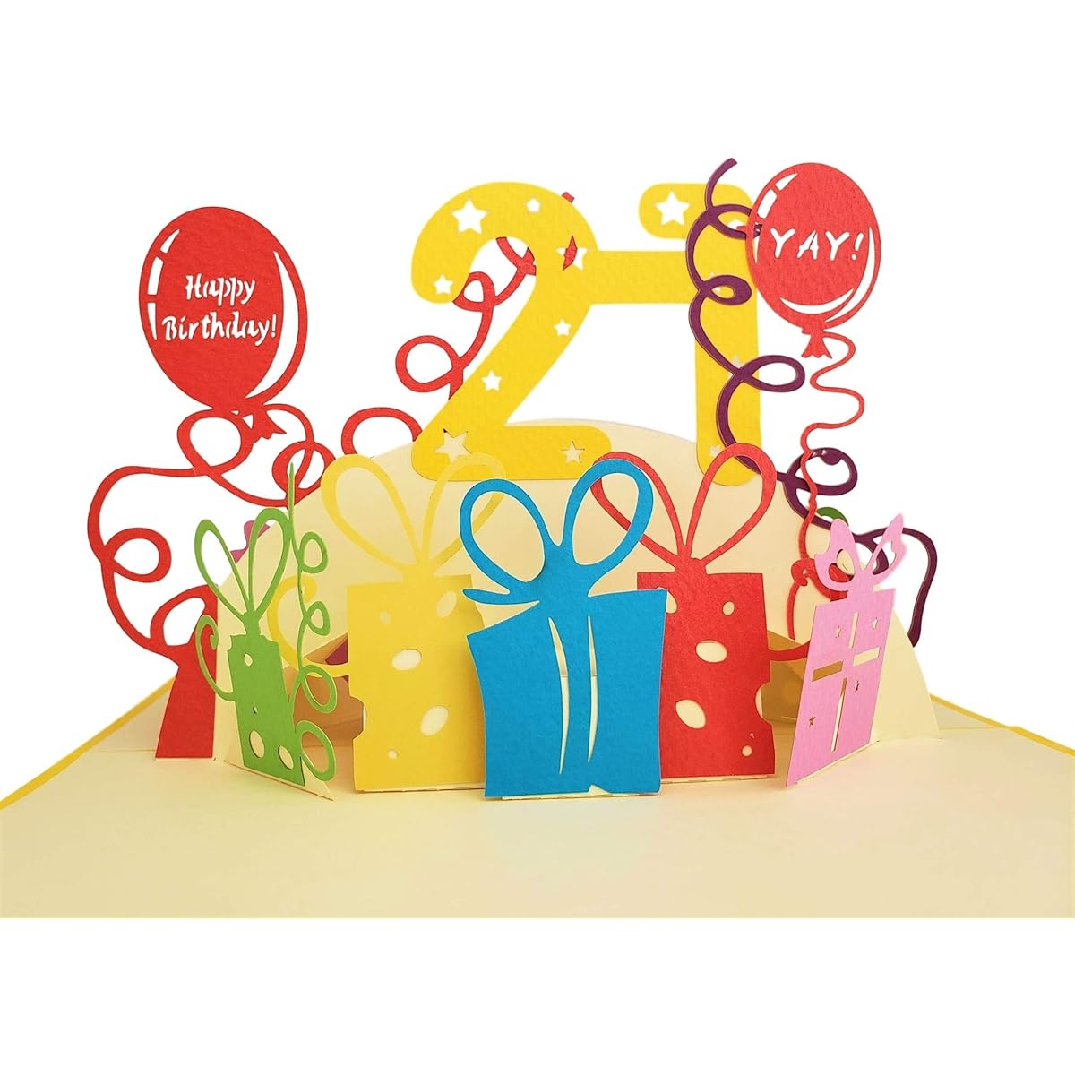 iGifts And Cards Happy 21st Birthday 3D Pop Up Greeting Cards – 21 Awesome Balloons Unique Festive Cool Feliz Cumpleaños