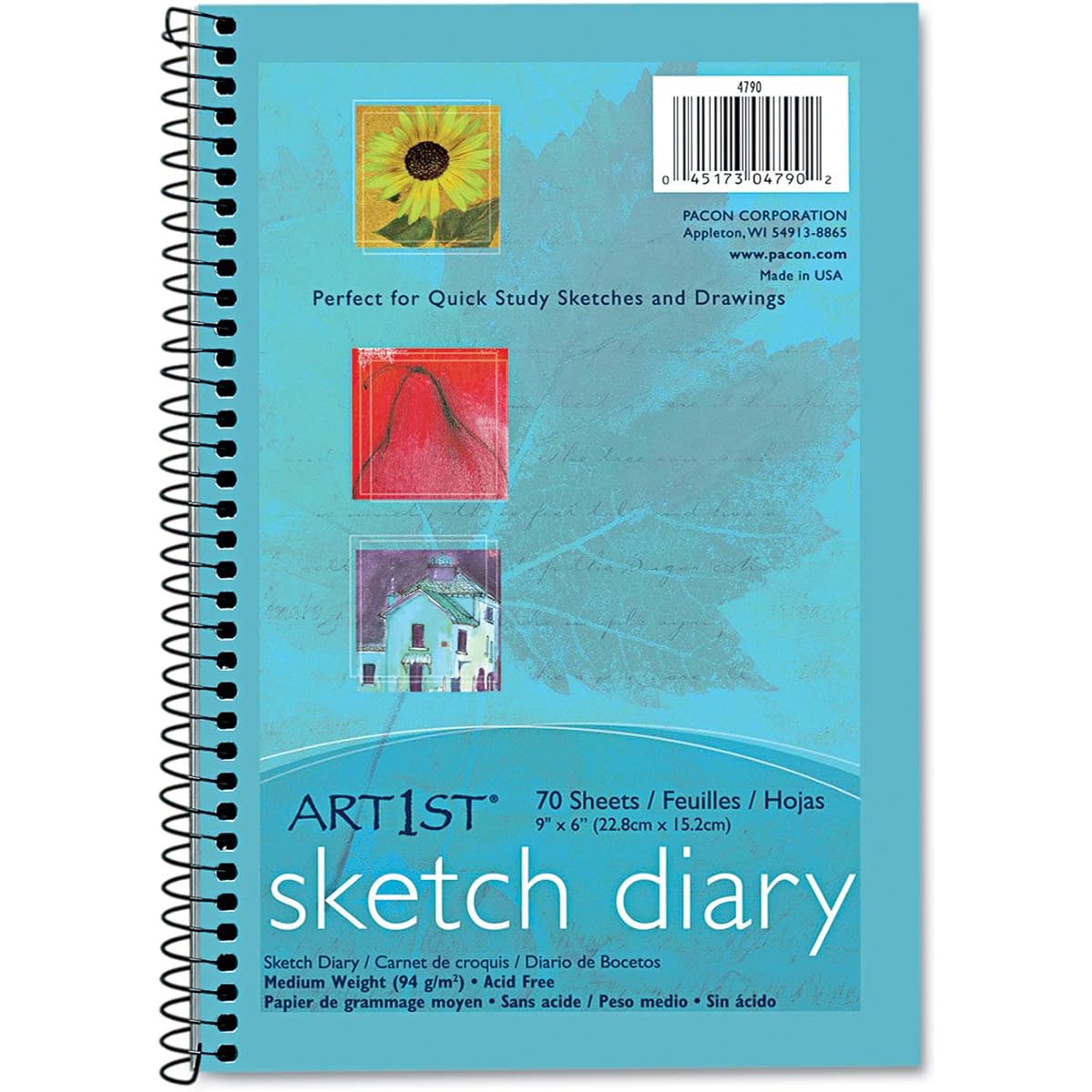 Pacon 4790 Art1st Sketch Diary 9 x 6 inches White 70 Sheets