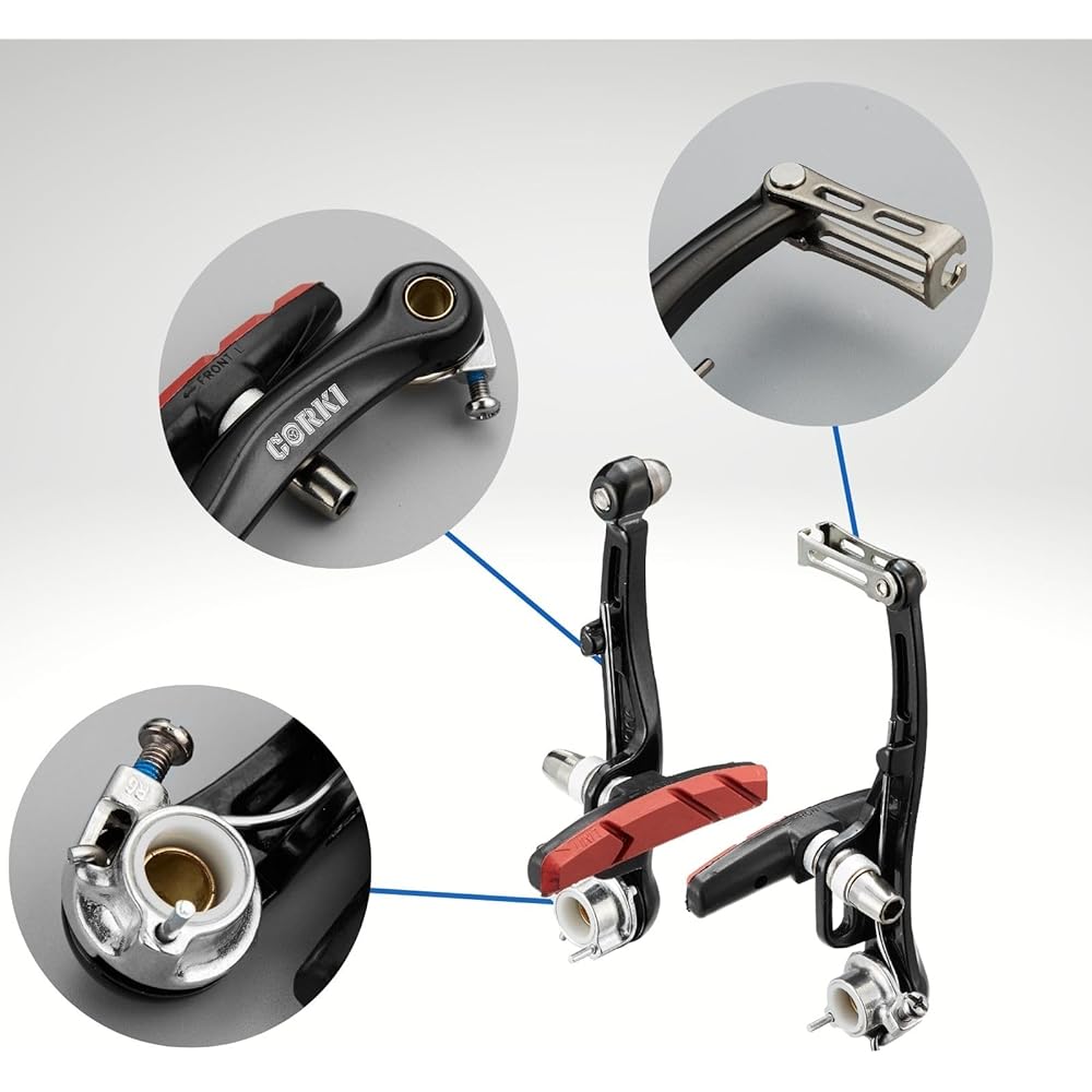 Corki Cycles Linear Mountain Bike V Brake Set Front and Rear 2 Pairs - 55mm and 70mm Brake Pads