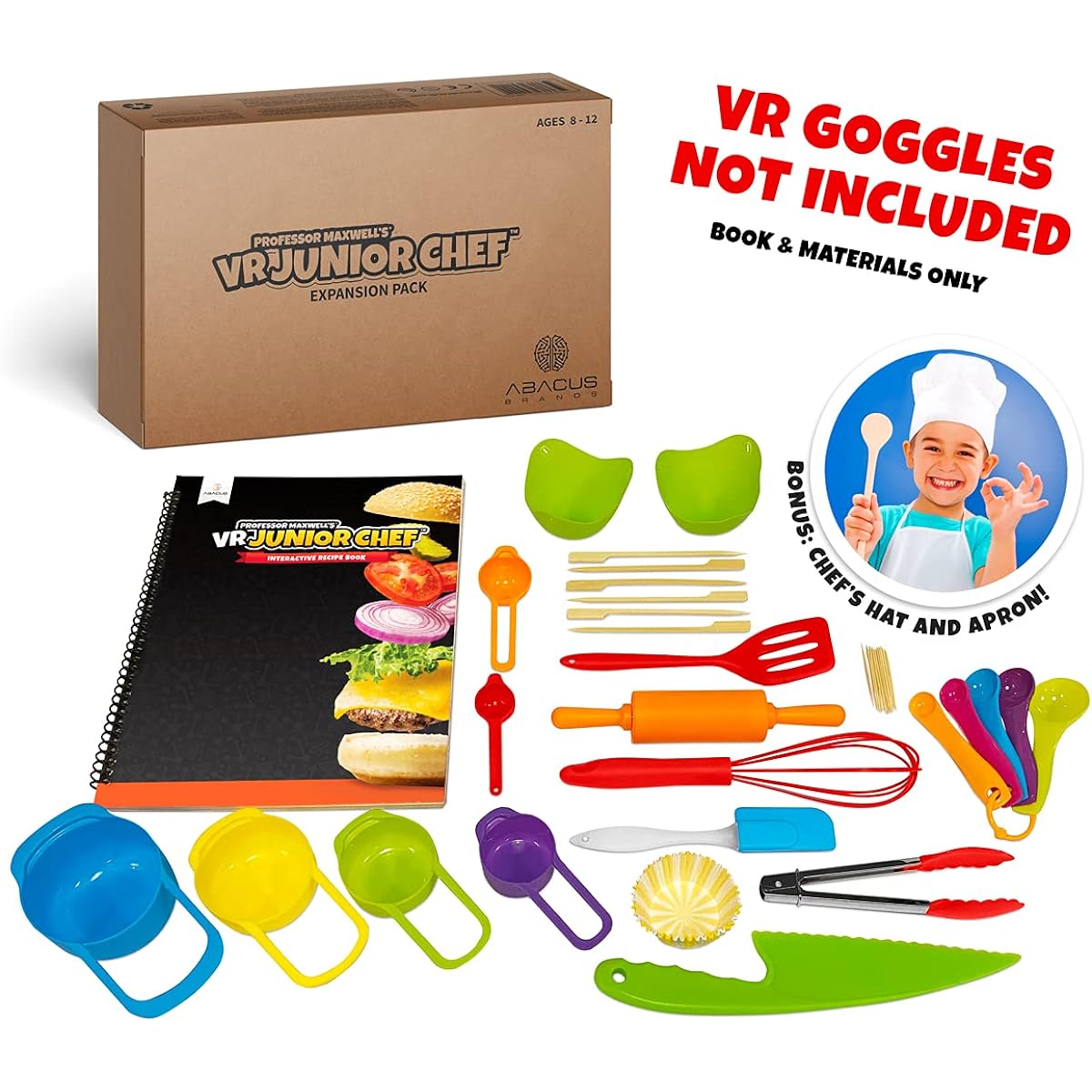 Professor Maxwell VR Junior Chef Virtual Reality Kids Cookbook and Interactive Food Science Learning Activity Set (Ingredients and Book Only - Goggles Sold Separately)