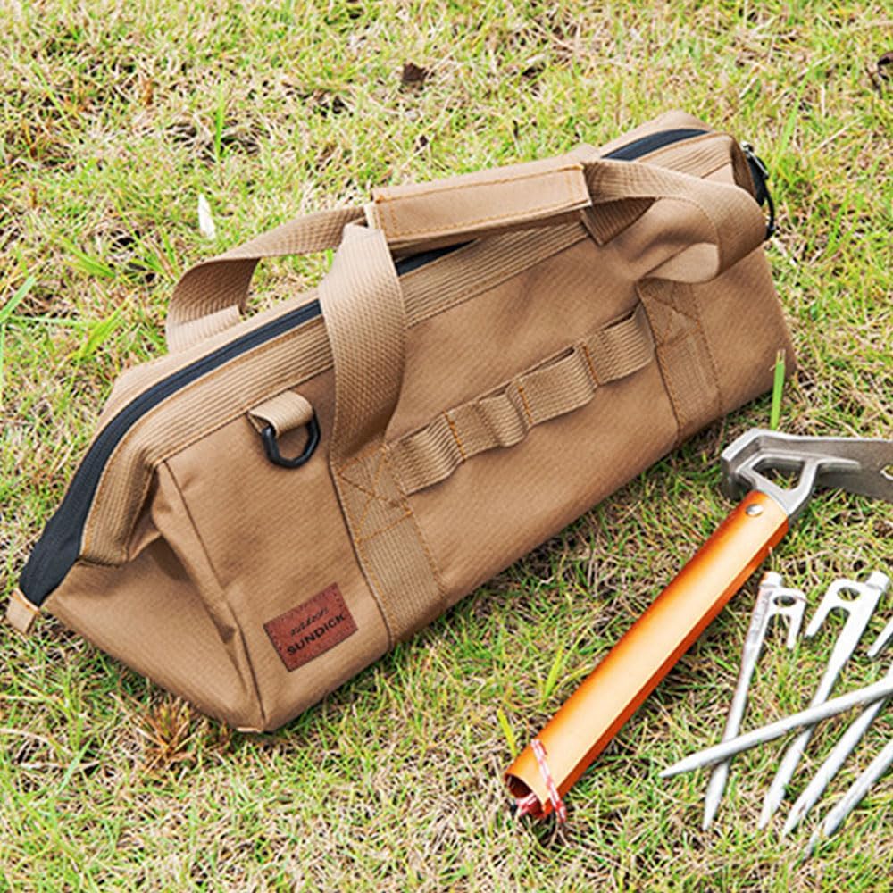 THOC SUNDICK Peg Case Carabiner Set Peg Carry Peg Storage Peg Bag Camping Solo Camping Outdoor Multifunctional Large Capacity (Sand Beige)