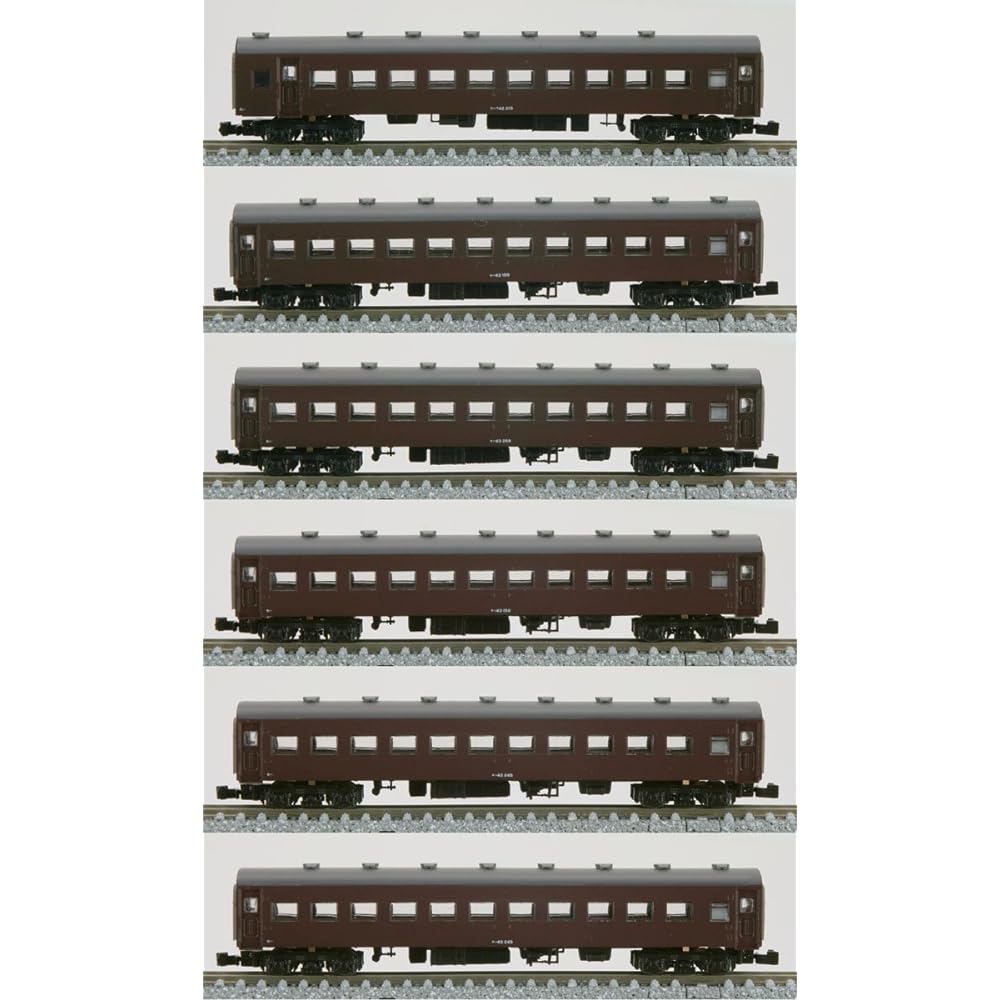Crown Model Z Gauge 3010 JNR Suha 43 Series Passenger Car Grape Color No. 2 6-Car Set
