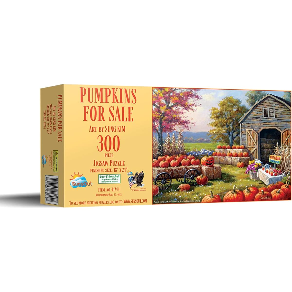 SUNSOUT INC - Pumpkins for Sale - 300 Piece Jigsaw Puzzle Artist: Sung Kim - Finished Size 18" x 24" Halloween - MPN# 41744
