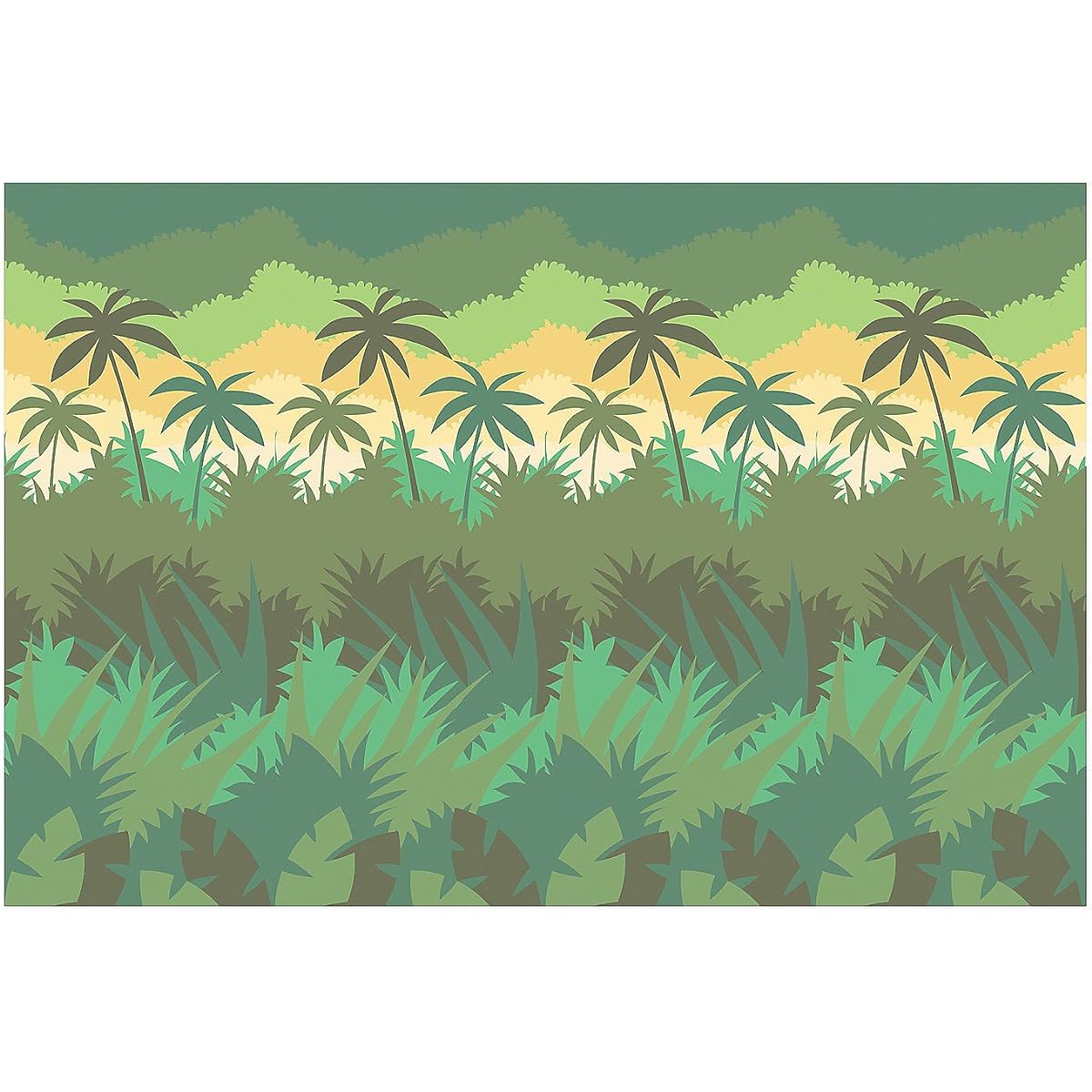 30ft x 8ft Plastic Jungle Safari Party Backdrop Banner