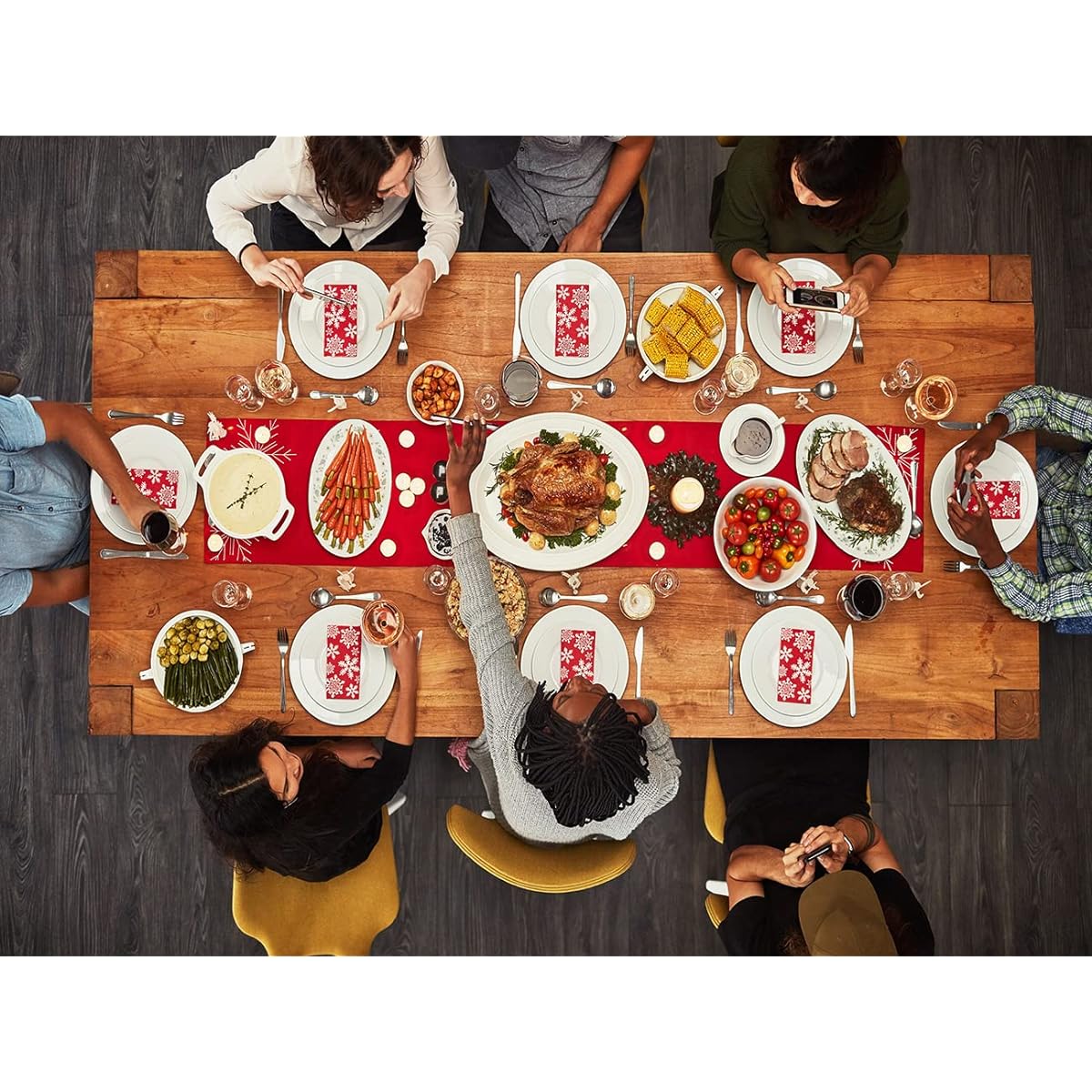 Red Faux Textured Leather Table Runner 15.75 Inch Waterproof Non-Slip Wipeable Wedding Bridal Birthday Party Decor Kitchen Table Party Decor Christmas Decorations 15.75 x 78.75 Inch