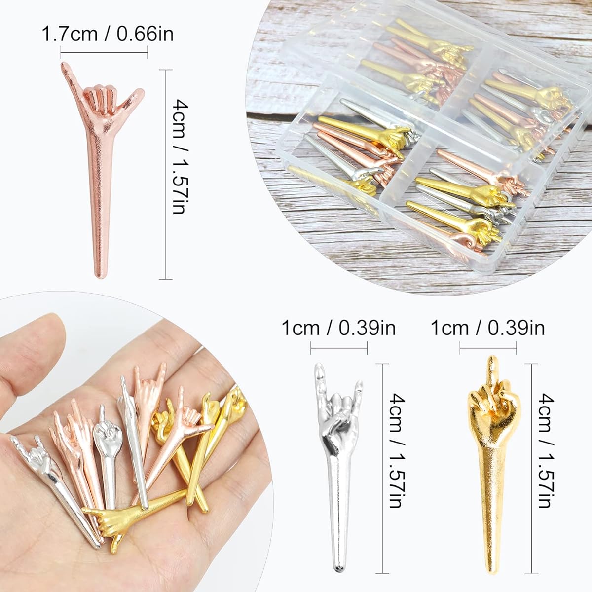 Lohoee 27pcs Funny Finger Cribbage Board Pegs, Metal Cribbage Pegs Fit 1/8 Hole Cribbage Accessories for Family Traditional Pegboard Game, 3 Colors, 3 Styles with Plastic Box