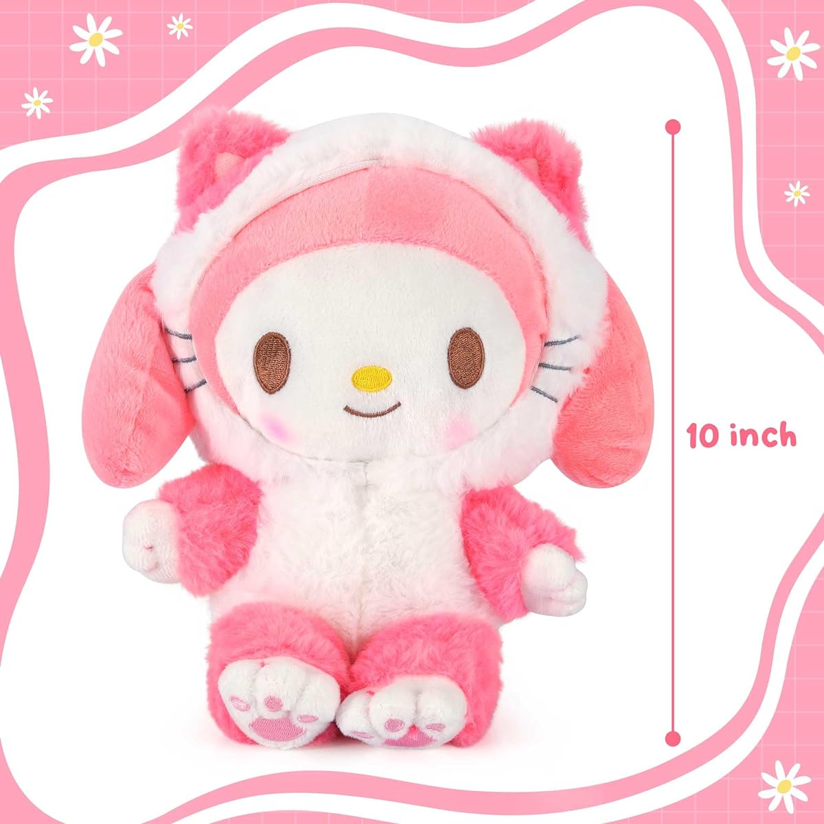 Datigur 8 inch Cute Pink Plush Toy, Cute Cartoon Strawberry Stuffed Animal Pillow Doll