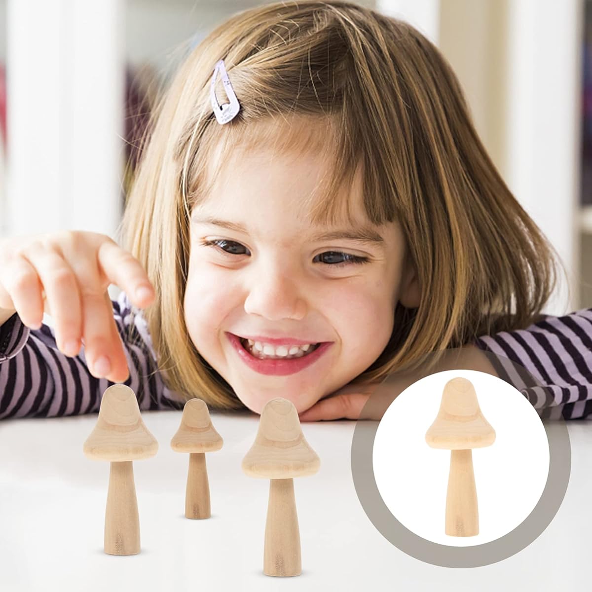 Wooden Mushroom Dolls, 10pcs Unfinished Wooden Mushrooms Blank Wooden Peg Dolls DIY Painting Mushrooms Wood Painting Peg Decoration for DIY Craft Games 9.5cm Mushrooms Darning Mushrooms