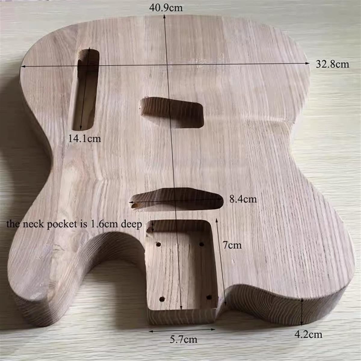Guitar Body Unfinished Handmade Material of Unfinished Ash Wood Electric Guitar Body TL DIY.Guitar Kit (Color : 02)