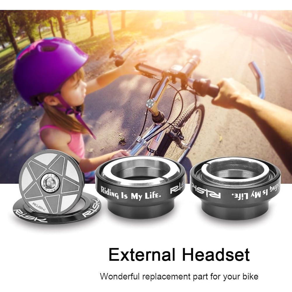 TOPINCN Bicycle Head Parts Set Cycling Bicycle Threadless Headset Sealed Bearing 34mm Aluminum Alloy (01)