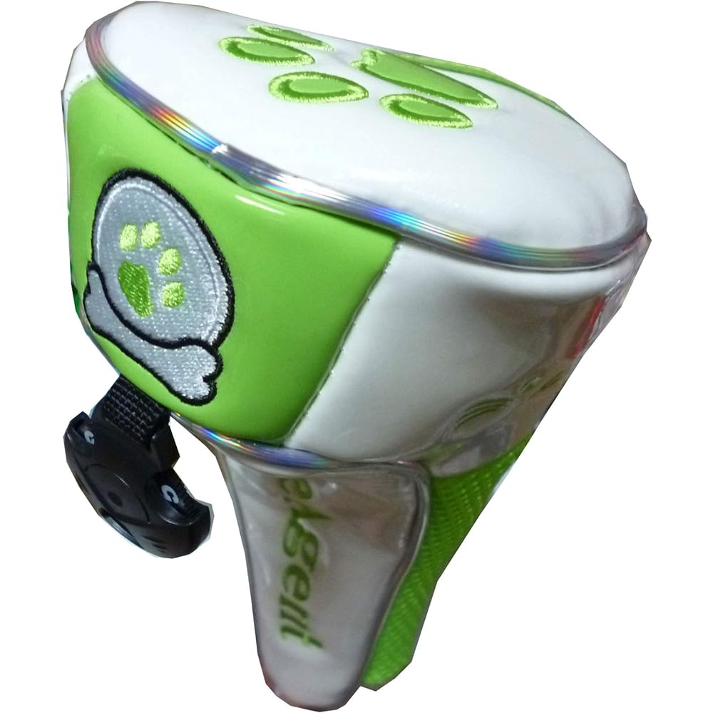 Golf Head Cover for Utility Paw Magnet Type (White/Green, for Utility)
