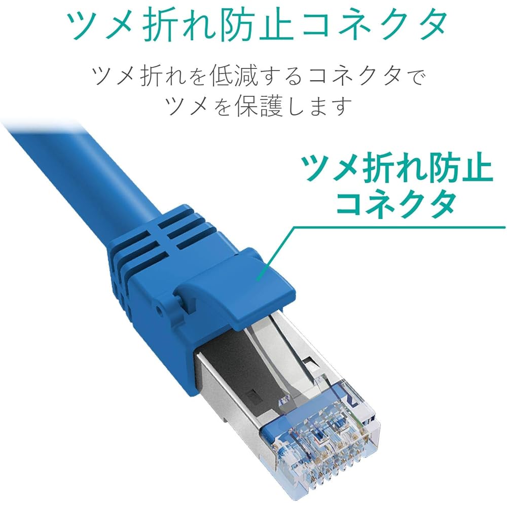 ELECOM LAN Cable CAT7 10m Break Prevention Connector Cat7 Compliant Standard Blue LD-TWS/BU10
