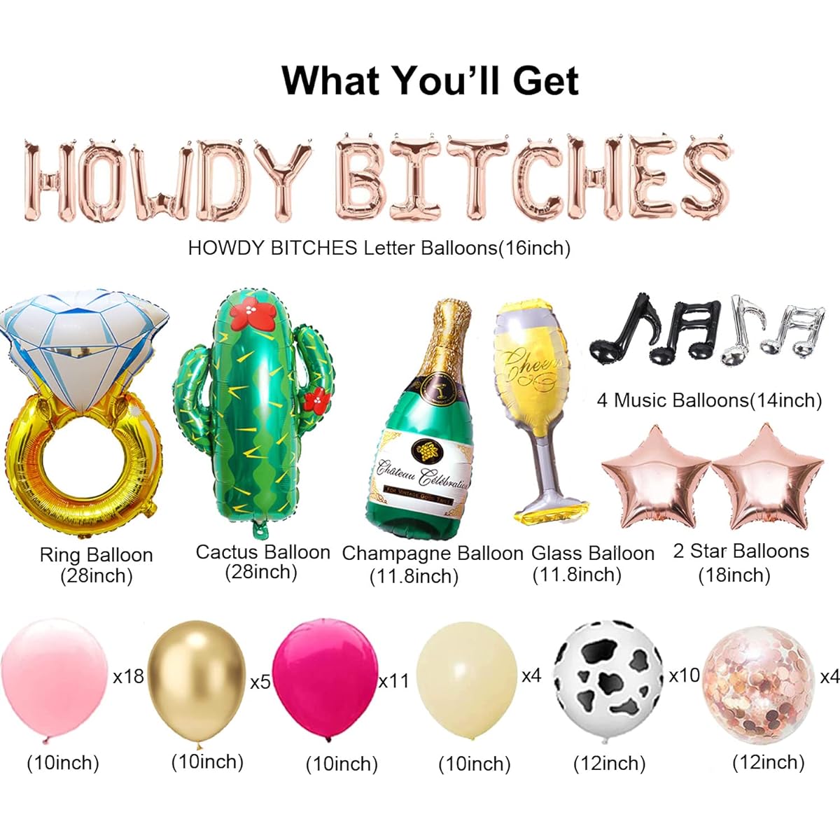 Howdy Bitches Howdy Bachelorette Party, Cowgirl Bachelorette Party Decorations, Nashville Bachelorette Balloon Arch, Western Country Wild West Bridal Shower Engagement Wedding Hen Party Favors