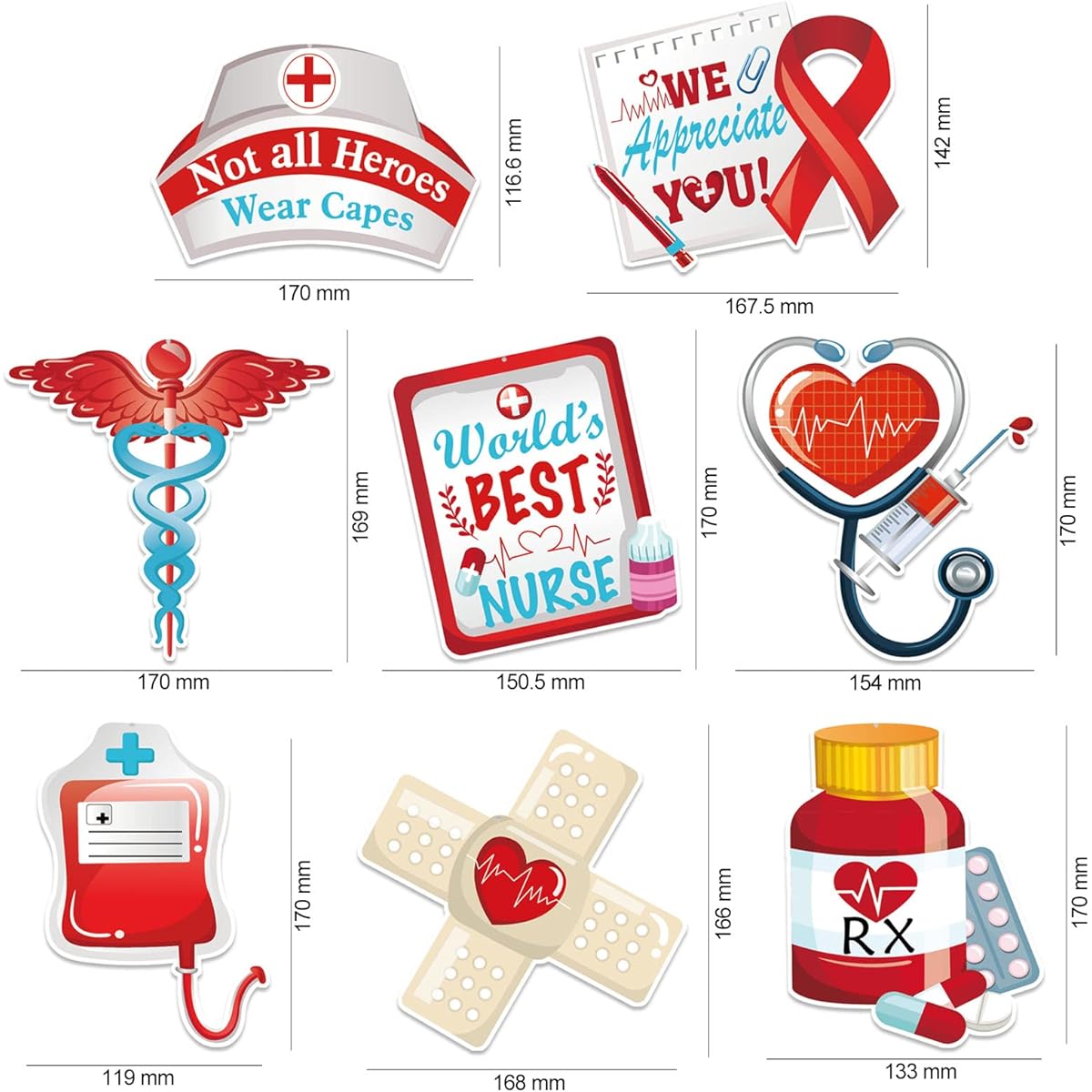 HOWAF Nurse Hanging Swirl Kit, 30 Pieces Nurse Foil Ceiling Swirls for Doctor Nurse Graduation Party Supplies, We Say Thank You Hanging Swirl Ornaments for Nursing Theme Party Nurse Day