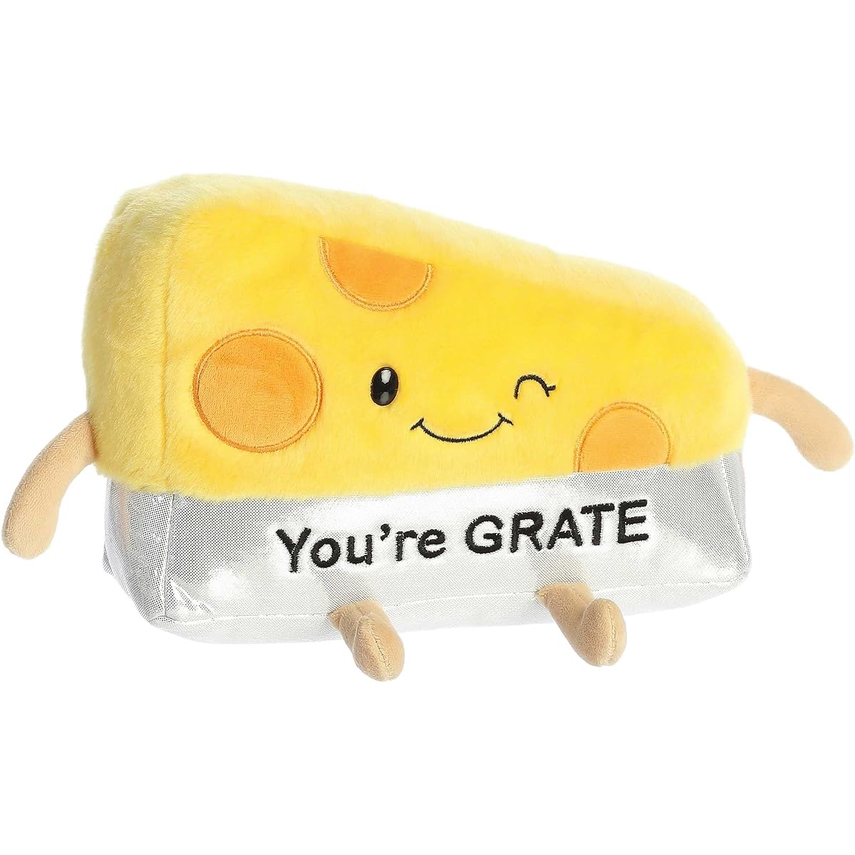 Aurora Witty JUST Sayin' You're Grate Stuffed Animal - Expressive Characters - Quirky Gift Ideas - Yellow 10 Inches