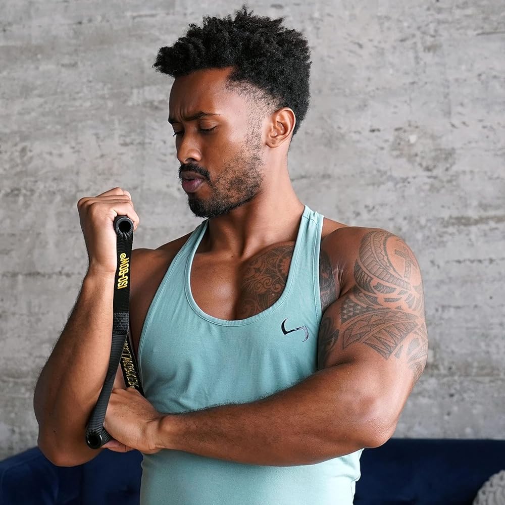 Tōgyū-shi Iso-Bow Pro - Bullfighter Pair: Isometric exercise equipment. Portable Home Fitness Training Strap to Improve Strength and Flexibility, Travel Stretching Tool for Yoga and Pilates (Doesn't Stretch)