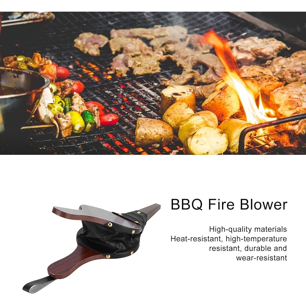 Air Blower Fireplace Blower Manual Blower Fire Starter Wooden Handle Retro Present Time Saving Barbecue Grill Fire Pit Campfire